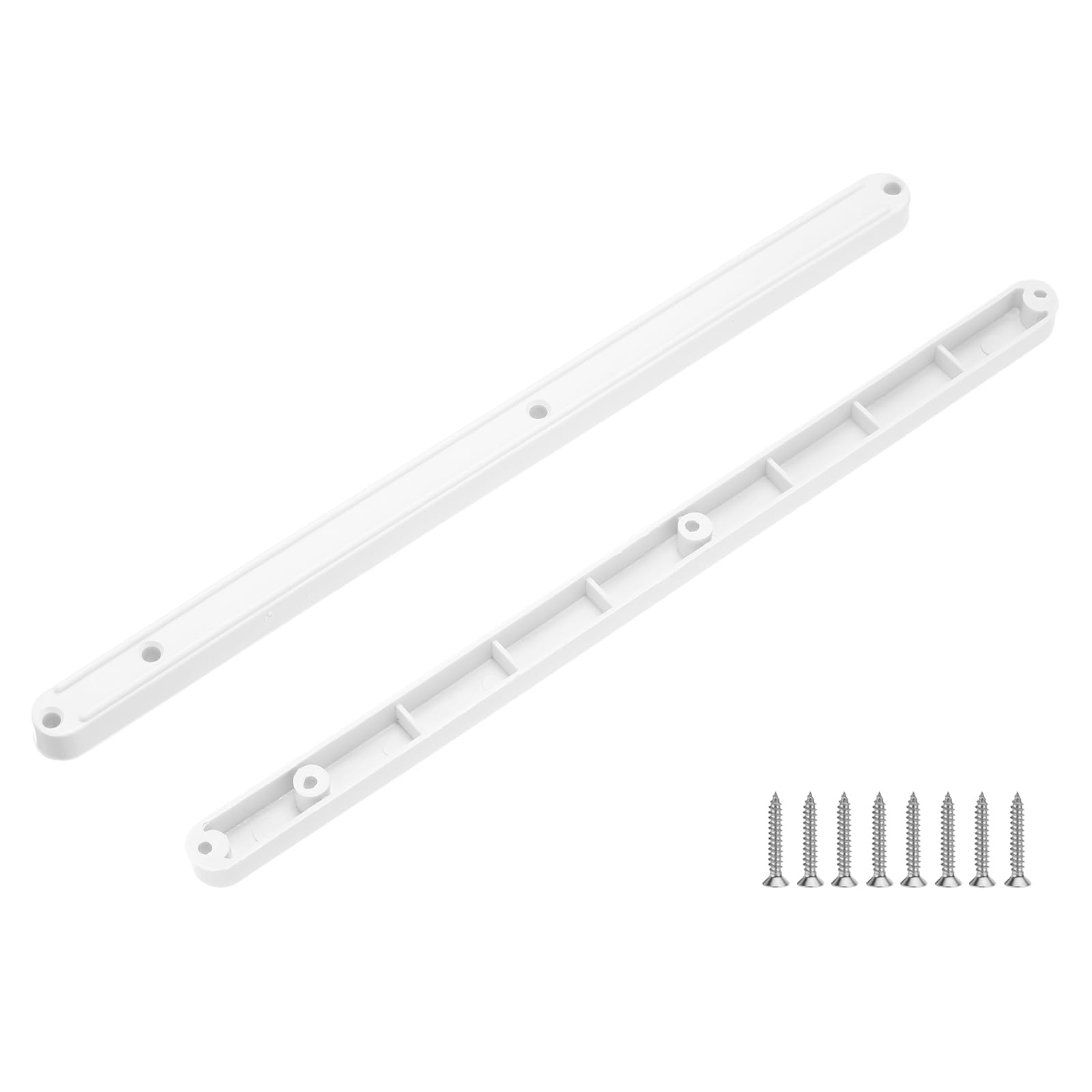PATIKIL 12 Inch Drawer Slides, 2 Pcs Plastic Guide Rails Side Mounted Rails with Mounting Screws for Cabinet/Drawer/Bedside/Table/Wardrobe, White