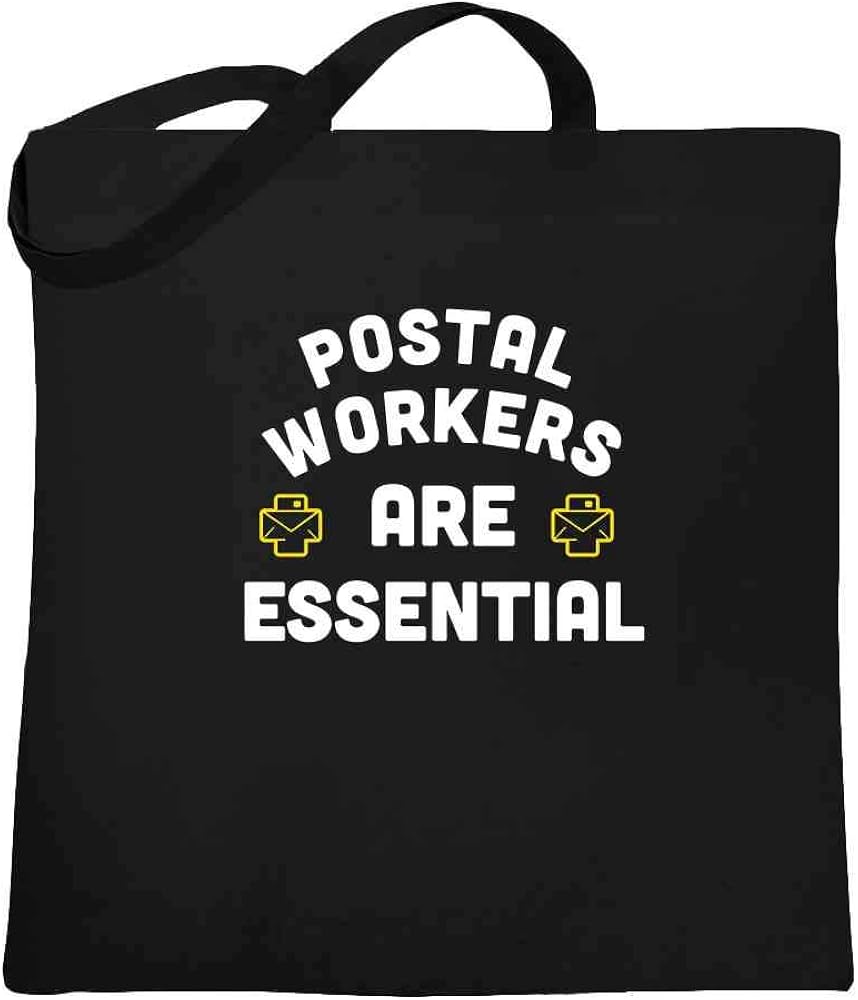 Postal Workers Are Essential Workers Black 15x15 inches Large Canvas