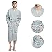 M&M Mymoon Men’s Kimono Robe Long Comfy Bathrobe Cotton Loungewear Spa Cloth Robe (Grey Mel, L/XL)