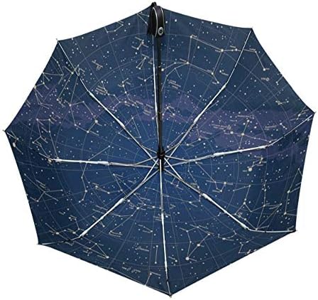 LUOJIN umbrella Creative Auto 12 Constellation Sky Starry Universe Galaxy Space Star Star Umbrella Map Collapsible Umbrella