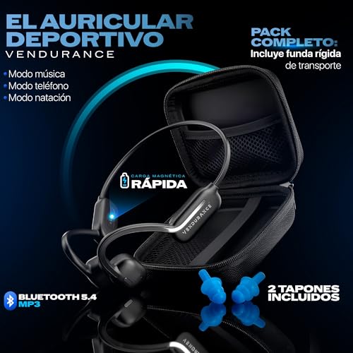 VENDURANCE Bone Transmission Headphones 3 Modes: MUSIC/PHONE/SWIMMING, MP3 Headphones Built-in, Bone Headset, Bone Helmets, Bone Conduction Helmets, Water MP3 for Swimming