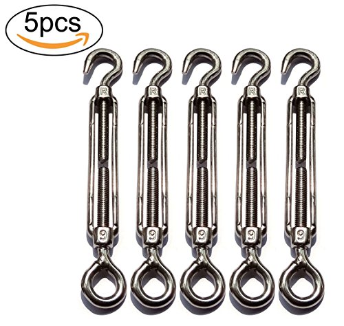 Penta Angel M6 Stainless Steel 304 Hook & Eye Turnbuckle Light Duty Hook Wire Rope Tension (5)