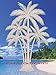 Oval Palm Tree Etched Window Decal Vinyl Glass Cling - 8