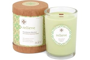 Root Candles 9941269 Seeking Balance Small Spa Candle, 6.5-Ounce, Relieve: Eucalyptus Menthol