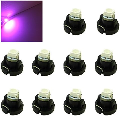 Siweex 10pcs T3 Pink Lights Neo Wedge LED 1-SMD 3528 Car Instrument Cluster Panel Dashboard Lamps Gauge Bulbs DC 12V