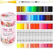 Caliart 72 Dual Brush Pens Art Markers, Artist Fine & Brush Tip Pen Coloring Markers for Adult Coloring Book Journaling...