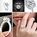LiangXuanChen Silver Plated Cubic Zirconia Cushion Cut Halo Engagement Ring