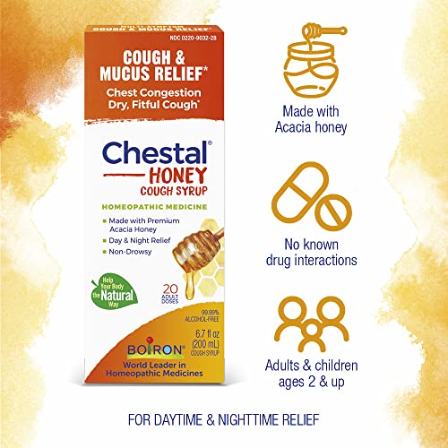 Boiron Chestal Honey Adult Cold and Cough Syrup for Nasal and Chest