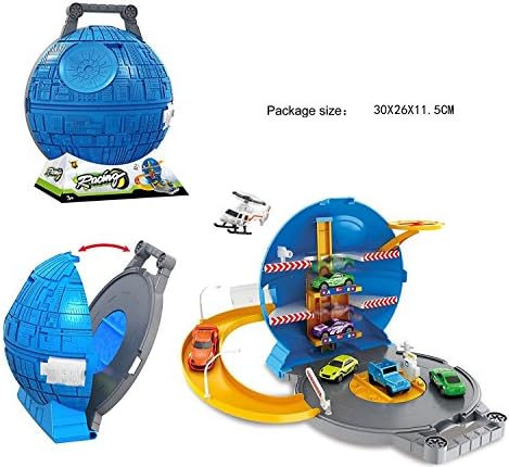 Educational toys Gift for Christmas Xmas Gift Boys Girls Car Racing Gun Toy Fire Station Toy Pretend game Fun Toy tools (1 pc: Blue round parking play set)