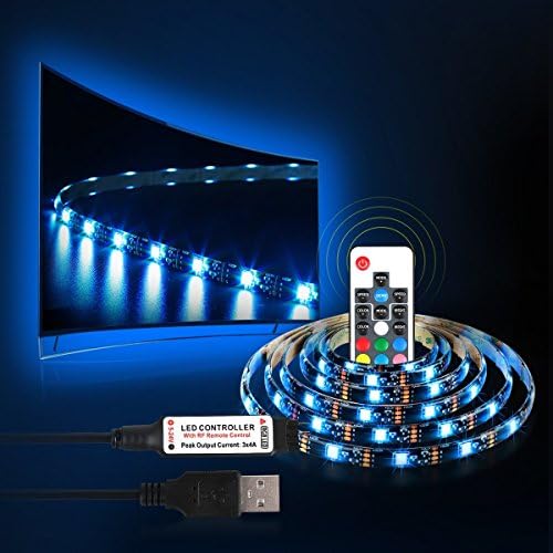 TV light strip , USB light strip 200cm(6.56Ft) TV Backlight Kit Flexible 5050 RGB TV Background lighting kit with 5V USB cable and RF 17 key Remote