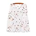Lookatool Women's Casual Long Sleeve Tether Blouse Chiffon Floral T-Shirt White