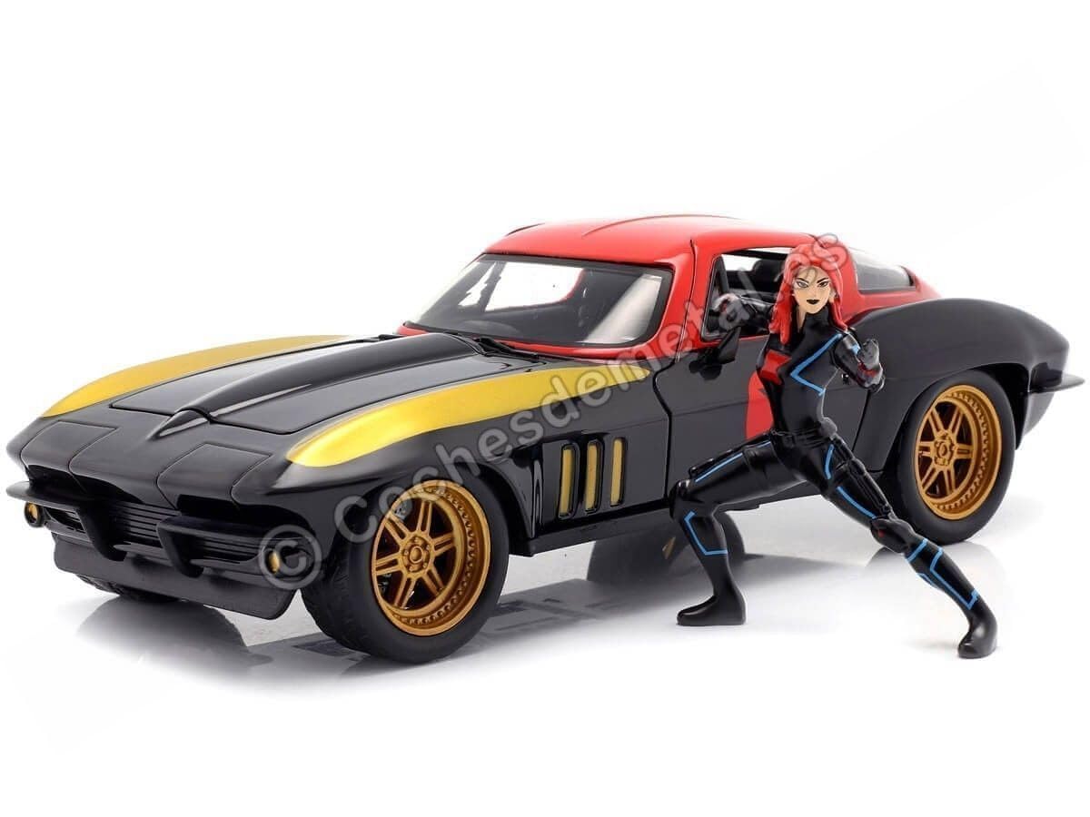 Jada JA31749 1:24 1966 Chevy Corvette and Black Widow Figure