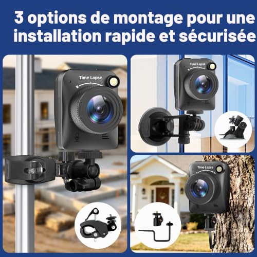 Dsoon Timelapse FHD Camera for Construction, Plants, Weather and Life with 4K Resolution 2.4" TFT HD LCD Screen, 180 Days Standby Waterproof IP66, 64GB TF Card Included