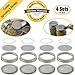 4 Sets: Stainless Steel Sprouting Lids + Storage Caps (4 Curved Sprouter Screens,4 Inserts,4 Bands,4 Seals) - For Wide Mouth Mason Canning Jars Kerr/Ball. Rust-Proof, BPA-free Seed Grower Sprouts Kit