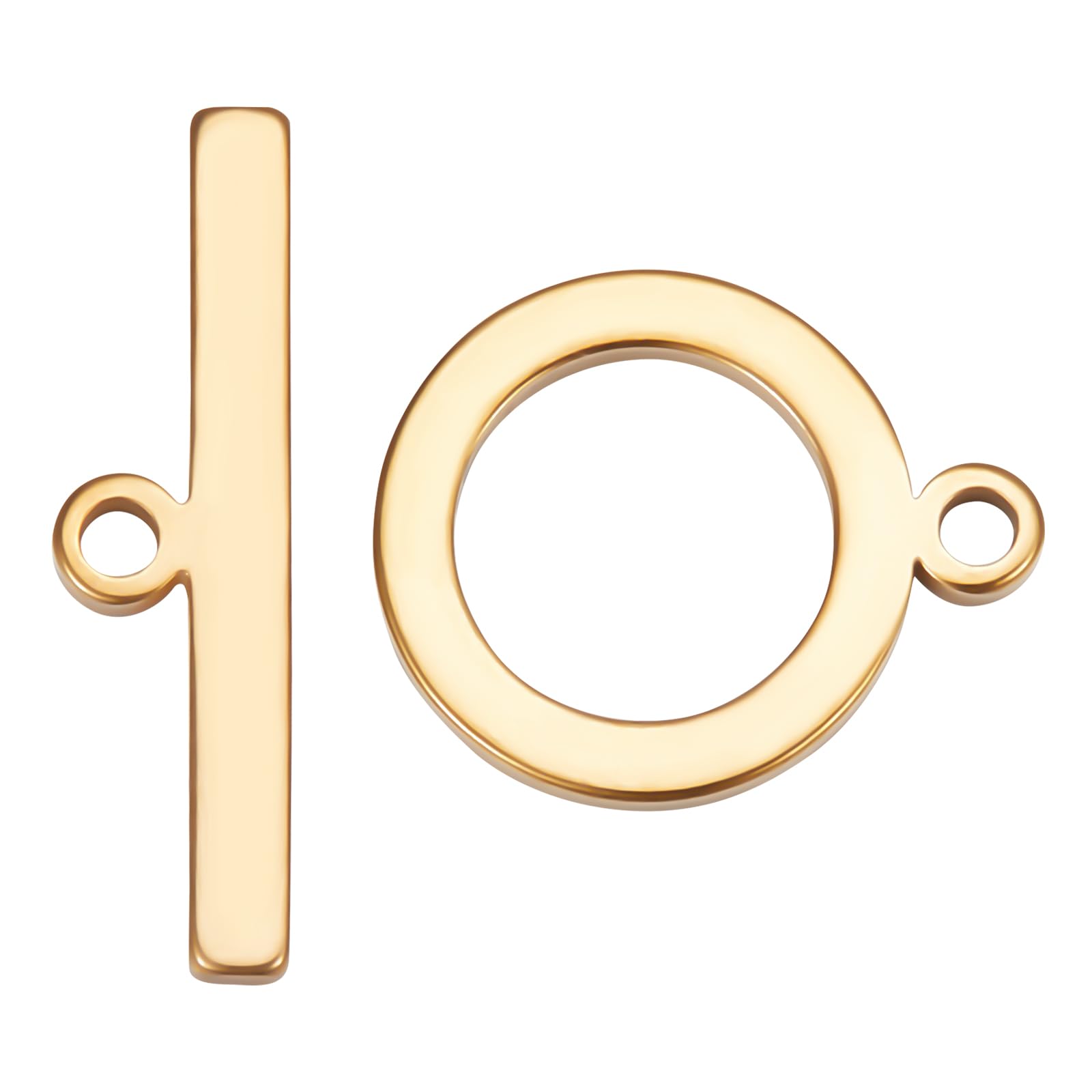 Beebeecraft 1 Box 15 Sets Toggle Clasps 18K Gold Plated Clasps Jewellery Clasps Connectors Round Ring Toggle T Bar Clasps Sets for Necklace Bracelet Earring Making…
