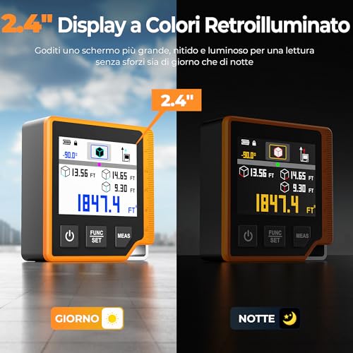 CIGMAN Digital Laser Rangefinder 3 in 1 80 M, Distance Meter with Backlit LCD, Electronic Bubble, Digital Protractor, M/In/FT Unit, Digital Laser Meter (CD80)