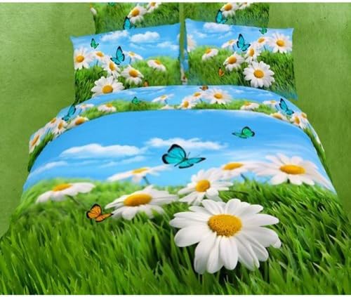 Camomile - 100% Cotton Bed Linen Luxury Oil Painting 3d Bedding Set Bed Clothes Queen and King Size.