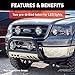 ARIES B35-9002 3-Inch Black Steel Bull Bar Select Nissan Frontier, Pathfinder, Xterra