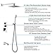 Derpras DPS008 LED Digital Display Wall Mount Bathroom Rain Mixer Shower Set, 3 Way Shower System with 10 Inch Luxury Rainfall Shower Head, Handheld Shower and Tub Spout Faucet, Fahrenheit Display