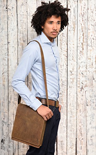 LEABAGS London genuine buffalo leather crossbody bag in vintage style - SugarCane