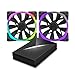 NZXT AER RGB 120mm Fan Dual Pack with Hue+ Controller - 2X 120mm PWM Fan, 500-1500 RPM, Designed for Hue+ Lighting Hub, CAM-Powered - RF-AR120-C1