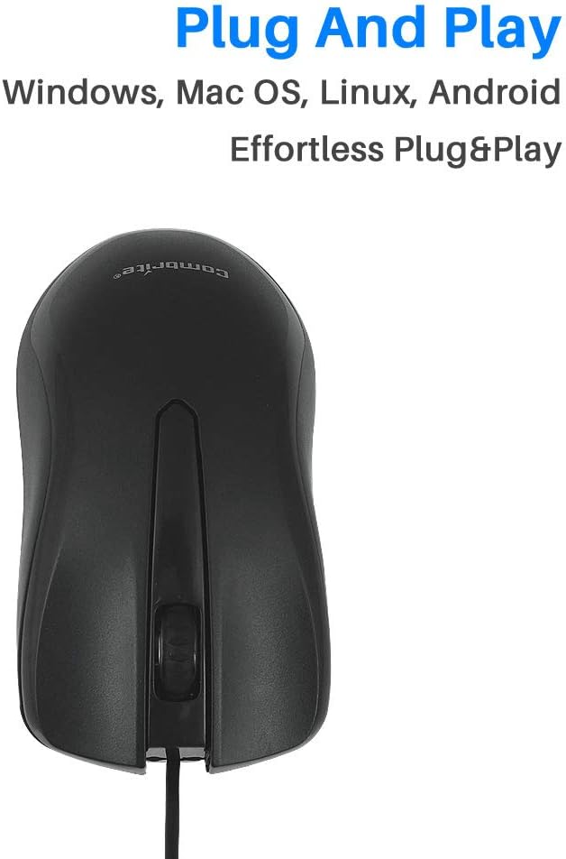 Combrite M40 USB Wired Optical Mouse With Comfort Rubber Scroll Wheel & Red LED for PC And Laptops Windows, Mac OS - Image 5