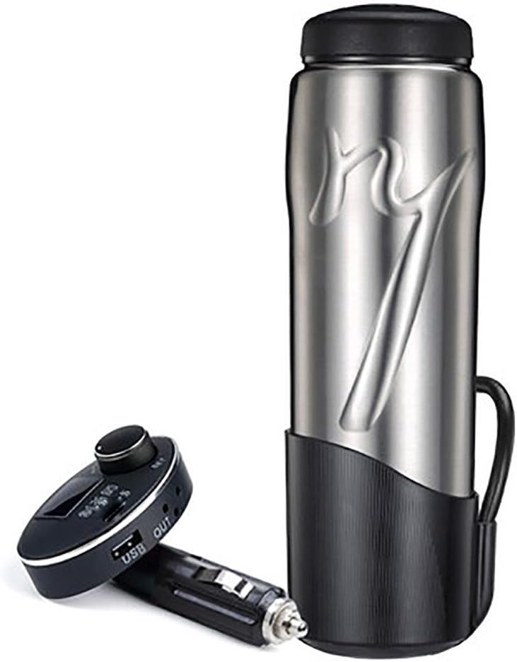 LPY-Heating Smart Travel Mug , 12V 380ML Car Smart Temperature Control Cup Car Coffee Tea Milk Electric Heating Cup-with Temp Control and LED Display