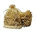 UHANGETH 100Pcs Organza Bags Jewelry Party Wedding Favor Drawstring Pouches Gift Bags (5x7, Gold-Gold)