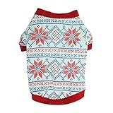 Pet Shirt,Haoricu Christmas Snowflake Dog Clothes Santa Costume Small Dog Cat Pet Clothing Puppy T Shirt Apparel Dog Tee Shirt (S)