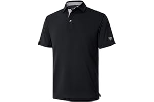 M MAELREG Mens Golf Shirt Short and Long Sleeve Moisture Wicking Dry Fit Performance Solid Casual Pique Golf Polo Shirts for Men