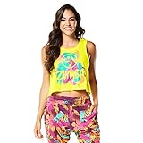 Zumba Women's Da Zumba Funk Crop Tank, Mell-Oh Yellow, Small