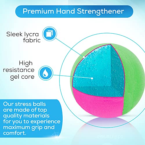Serenilite Stress Balls for Adults, Squeeze Ball for Hand Therapy, Stress Ball Bundle, Hand