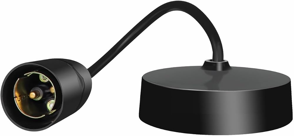 Caldarax Black B22 Pendant Light Fitting 6 inch Ceiling Rose 150mm