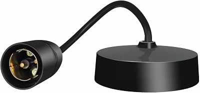 Caldarax Black B22 Pendant Light Fitting 6 inch Ceiling Rose 150mm