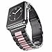 Houding-PRO Link Bracelet Band for Apple Watch,Black Rose Gold Stainless Steel Metal Replacement Smart Watch Strap Bracelet With Link Removal Tool For Iwatch Series 3/2/1(Black and Rose Gold 42mm)