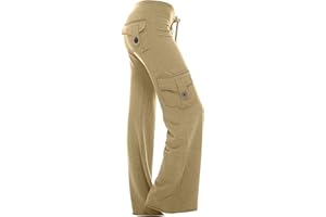 JURANMO Cargo Pants for Women High Waisted Casual Pants Wide Leg Cargo Pants with Pockets Military Combat Trousers