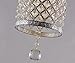 Surpars House Plug in Pendant Light Silver Crystal Chandelier with 14.8' Cord and On/Off Switch in Line