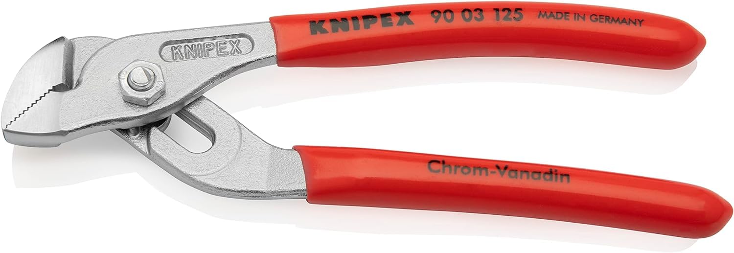 KNIPEX 90 03 125 Mini Water Pump Pliers with Groove Joint Chrome Plated Plastic Coated 125 mm