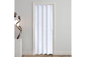 DIYHD 30x80in Interior PVC Accordion Folding Door, Includes Door and Mounting Hardware, White
