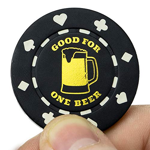 Set of 25 ONE (1) Beer Poker Chip Button Marker Tokens