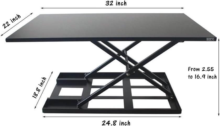 Standing Desk Stand Up Desk Height Adjustable Desk Standing Desk Converter Sit Stand Desk Converter Foldable Desk Adjustable Height Desk Folding Workstation Desk Riser Ergonomic Table Stand - 32 inch : Office Products