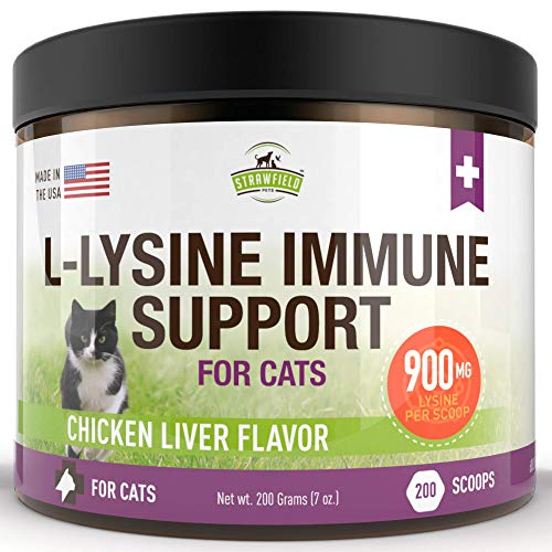 Lysine-for-Cats-L-Lysine-Powder-Cat-Supplements-900mg-200-Scoops-Llysine-Kitten-Cat-Immune-System-Support-Supplement-for-Cold-Sneezing-Eye-Health-Upper-Respiratory-Infection-Treatment-USA