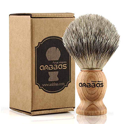 Shaving Brush, Handmade Pure Badger Hair Brush with Natural Manchurian Ash Wood Handle for Men Traditional Wet Shaving - Thumbnail 7