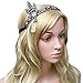 Coucoland Bling Black-Tone The Great Gatsby Inspired Flapper Leaf Simulated Pearl Wedding Tiara Headpiece Black