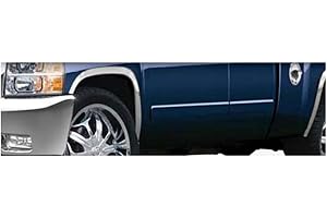 QAA Is Compatible With 2007-2013 Chevrolet Silverado 4 Piece Molded Stainless Steel Wheel Well Fender Trim Molding, 1.75" Width WZ47181