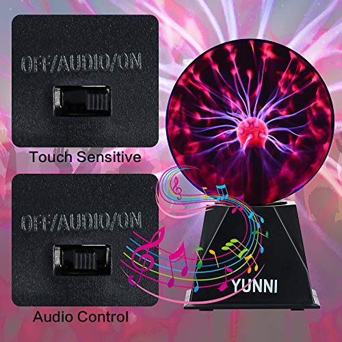 Plasma Lamp,Bigger Plasma Ball(6 Inch),Dancing Plasma Globe with Music, Lightning Ball Touch & Sound Sensitive, Clear Glass Magic Ball Lamp Nebula Sphere Globe - Thumbnail 6