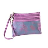 3 Zip Wristlet Pouch - Silk Jacquard