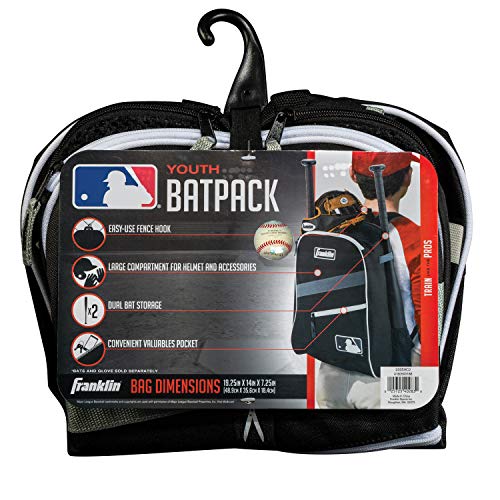 Franklin Sports MLB Youth Baseball Bag Kids Baseball Backpack for