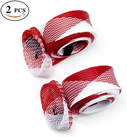 Outfun 2Pcs Fishing Rod Cover Protect Fishing Poles Braided Spinning Rod Sleeve Red