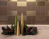 Aspect Peel and Stick Backsplash 3inx6in Brushed Champagne Long Grain Metal Tile for Kitchen and Bathrooms